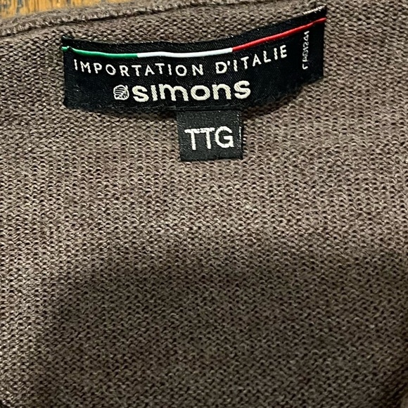 SIMONS Brown & Orange – Italian Extra Fine Merino Wool Sweater XXL - Picture 2 of 9